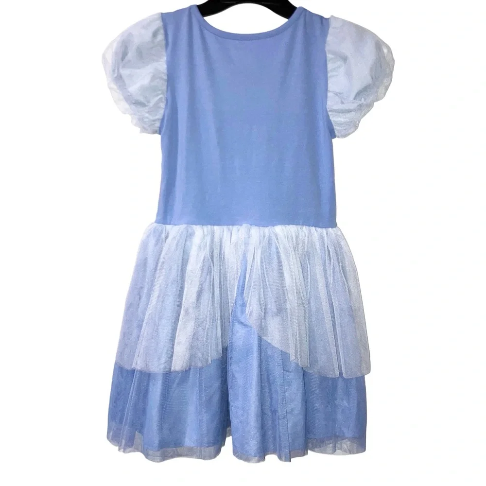 Disney Cinderella Girls Dress Blue White Tutu Skirt Princess Costume Sz M 7-8